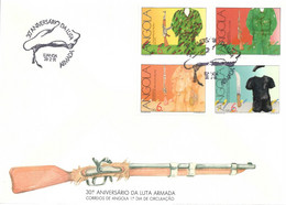 ANGOLA 1991 Uniforms, Arms FDC - Angola