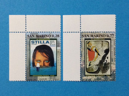2003 SAN MARINO FRANCOBOLLI NUOVI STAMPS NEW MNH** ANGOLO DI FOGLIO EUROPA IL MANIFESTO 2 VALORI - Unused Stamps