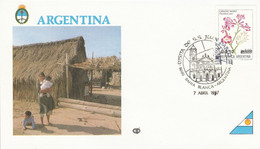 ARGENTINE FDC 1987 VISITE PAPE JEAN PAUL A BAHIA BLANCA - Cartas & Documentos