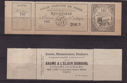FRANCE : COLIS POSTAUX . DE PARIS POUR PARIS . N° 20 A .  SPINK . PUB . " DUBOURG " . 2 EX . AB .1894 . - Nuevos