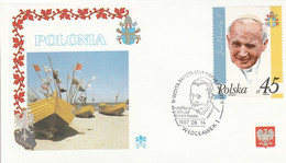 POLOGNE FDC 1987 VISITE PAPE JEAN PAUL A WLOCLAWEK - Máquinas Franqueo (EMA)