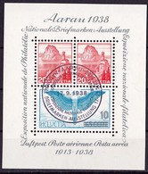 Schweiz Suisse 1938: "Aarau" Zu WIII 11 Mi Block 4 Yv BF4 Mit ET-Stempel AARAU 17.9.38 BM-AUSSTELLUNG (Zu CHF 45.00 ) - Bloques & Hojas