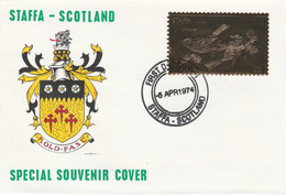 Staffa 1976 Chickadee (Female) £8 Value Perforated & Embossed In 23 Carat Gold Foil On Souvenir Cover With First Day Can - Local Issues