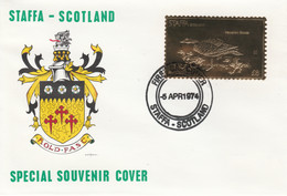 Staffa 1976 Hawaiian Goose (Male) £8 Value Perforated & Embossed In 23 Carat Gold Foil On Souvenir Cover With First Day - Local Issues