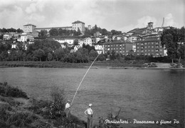 013200 "(TO)  MONCALIERI - PANORAMA E FIUME PO"  ANIMATA, VERA FOTO. CART NON SPED - Moncalieri