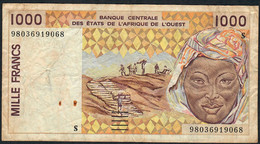 W.A.S. GUINEA BISSAU   P911Sb 1000 Francs (19)98 1998    Signature 28 Fine 2 P.h. - États D'Afrique De L'Ouest