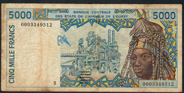 W.A.S. GUINEA BISSAU   P913Se 5000 Francs (20)00 2000   Signature 30 Fine 1 P.h. - États D'Afrique De L'Ouest