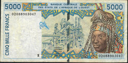 W.A.S. GUINEA BISSAU   P913Sg 5000 Francs (20)02 2002 Signature 31 Fine - États D'Afrique De L'Ouest