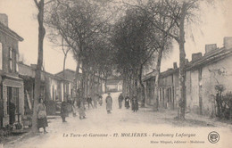 12 - MOLIERES - LE FAUBOURG LAFARGUE - BELLE CARTE ANIMEE - COMMERCE - - Molieres