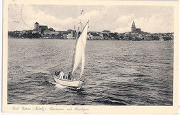 BAD WAREN Müritz Mecklenburg Panorama Mit Voll Besetztem Segel Boot 1.5.1940 Gelaufen - Waren (Mueritz)