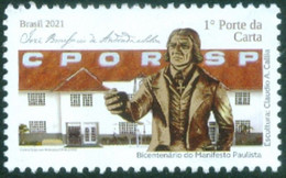 BRAZIL 2021 - 200 YEARS OF THE "MANIFESTO PAULISTA" -  JOSE BONIFÁCIO DE ANDRADA E SILVA -  DIA DO FICO -   MINT - Unused Stamps