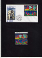 Nations Unies 1992 - Lot De 3 FDC Et Blocs De 4 Timbres "New-York 609/612 - Genève 227/230 - Vienne 141/144" Neuf** MNH - Autres & Non Classés