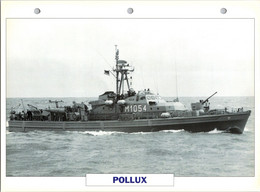 (25 X 19 Cm) (29-9-2021) - V - Photo And Info Sheet On Warship -  Germany Navy - Pollux - Bateaux