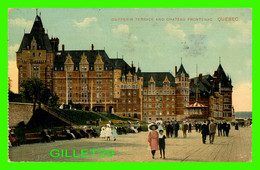 QUÉBEC - DUFFERIN TERRACE AND CHATEAU FRONTENAC - WELL ANIMATED WITH PEOPLES - TRAVEL IN 1919 - MONTREAL IMPORT CO - - Québec - Château Frontenac