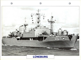 (25 X 19 Cm) (29-9-2021) - V - Photo And Info Sheet On Warship -  Germany Navy - Lüneburg - Boats