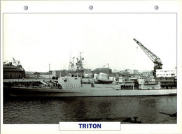 (25 X 19 Cm) (29-9-2021) - V - Photo And Info Sheet On Warship -  Germany Navy - Triton - Bateaux