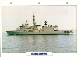 (25 X 19 Cm) (29-9-2021) - V - Photo And Info Sheet On Warship -  Germany Navy - Karlsruhe - Bateaux