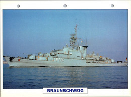 (25 X 19 Cm) (29-9-2021) - V - Photo And Info Sheet On Warship -  Germany Navy - Braunshweig - Boats