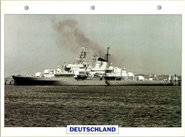 (25 X 19 Cm) (29-9-2021) - V - Photo And Info Sheet On Warship -  Germany Navy - Deutschland - Bateaux
