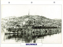 (25 X 19 Cm) (29-9-2021) - V - Photo And Info Sheet On Warship -  NAZI Germany Navy - Brummer - Boats