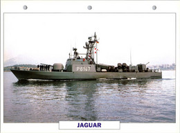 (25 X 19 Cm) (29-9-2021) - V - Photo And Info Sheet On Warship -  Germany Navy - Jaguar - Bateaux