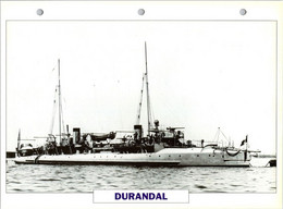 (25 X 19 Cm) (29-9-2021) - V - Photo And Info Sheet On Warship -  France Navy - Durandal - Boats