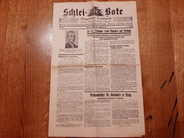 1940 Zeitung Angelner Landpost Schlei Bote 6. November 1940 Kappeln - Allemand