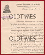 BELGIQUE - ANTWERPEN - ALBERT WAEHRER - NEW LINE SOCIEDADE BELGA DE NAVEGACAO A VAPOR - BELGIQUE - SPAIN - PORTUGAL 1891 - Paesi Bassi