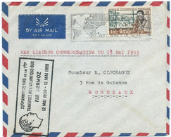 LETTRE DE DAKAR 1955 AVEC CACHET 25° ANNIVERSAIRE DE La 1ERE TRAVERSEE DE L'ATLANTIQUE SUD PAR MERMOZ - Cartas