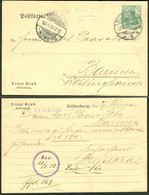 Dillenburg Lahn 1903 " Firma Ernst Krah " Frankierter Bedarf Geschäfts- Postkarte > Wichlinghausen Barmen - Dillenburg