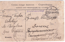 1916 - PRISONNIER De GUERRE ALLEMAND En RUSSIE - CARTE CROIX-ROUGE DANOISE => CAMP De DONSKOJE Près BOUGOULMA (SAMARA) - Croix Rouge