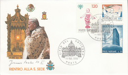 VATICAN 1990 RETOUR PAPE JEAN PAUL II - Maschinenstempel (EMA)