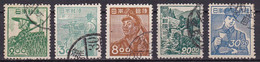 Japon YT 392-393-397-399-400 Année 1948 (Used °) - Gebraucht