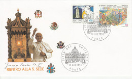 VATICAN 1993 RETOUR VOYAGE PAPE JEAN PAUL II - Machines à Affranchir (EMA)