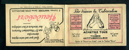 Carnet De 1928  - Tuberculose - Antituberculeux - N° 28*SI*14 Couverture  - Pas De Pub En Pages Intérieure - Blocks & Sheetlets & Booklets