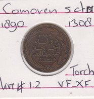Comoren Comoros  5 Centimes  1890 / 1308   KM 1.2   Item 102 - Comoros