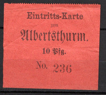 Eintrittskarte Zum Albertsthurm Am Iberg Bei Bad Grund Vor 1930 - Toegangskaarten
