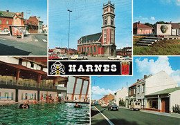 & 62 Harnes Vues Grand Moulin Eglise Saint Martin Memorial Rainguez Piscine Rue Lens Voiture Auto Citroen 2cv 2 Chevaux - Harnes