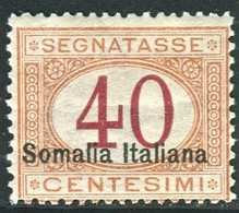 SOMALIA 1920 SEGNATASSE 40 CENT.  * GOMMA ORIGINALE - Somalie