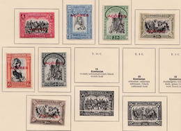 Portuguese  AZORES.. 1928.  1 Page With MH Stamps On Paper. - Autres & Non Classés
