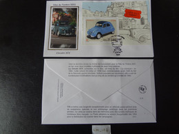 FRANCE 2021 2,16 CITROËN 2 CV FÊTE DU TIMBRE 2021 , OBLITÉRATION PREMIER JOUR  25 09 2021  ENVELOPPE FDC. - 2020-…