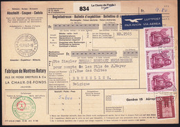 Switzerland La Chaux-de-Fonds 1962 / Begleitadresse, Bulletin D'expédition, Bolletino Di Spedizione / Sent To Belgium - Brieven En Documenten