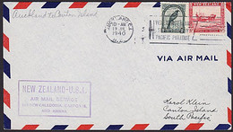 1940 NZ - CANTON ISLAND USA Flight Cover 1/6 Rate TOURISM SLOGAN - Luftpost