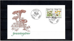 Norway 1987 .  Mushrooms . FDC  Michel #  969-970 - Unused Stamps