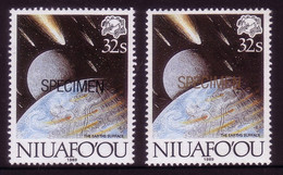 Niuafoou 1989 Comet - Specimen In Black + Specimen In Gold (scarce) - Details In Description - Oceania