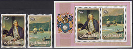 AITUTAKI 1979 Captain Cook Death Bicentenary, Set Of 2 & $1.25 M/S MNH - Explorateurs