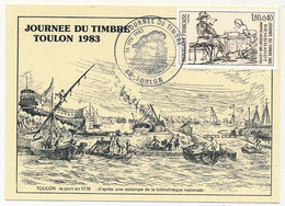 FRANCE - Carte Locale - Journée Du Timbre 1983 (Homme Dictant Une Lettre) - 83 TOULON - Stamp's Day