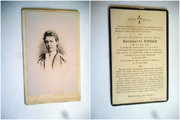 PHOTO CDV 19 EME ANTOINETTE GIROUD 1875 / 1895 PHOTO SOUVENIR - Antiche (ante 1900)