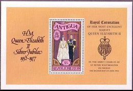 Antigua, 1977, Silver Jubilee Of Queen Elizabeth II, Royal, Coronation, MNH, Michel Block 28 - Andere & Zonder Classificatie