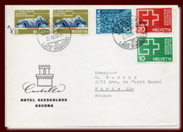 1964 Schweiz Suisse Svizzera Busta Vg ASCONA X Francia Enveloppe Brief - Marcofilie
